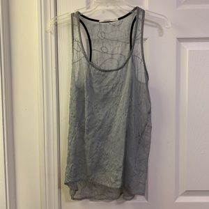 100% SILK Metallic embroidered top. Size S